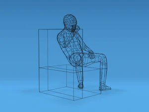 low poly kid sitting disappointed 3D Model
