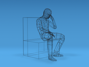 low poly kid sitting disappointed 3D Model