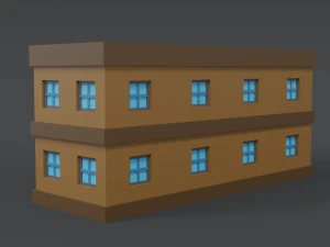 low poly cartoon school 3D Model