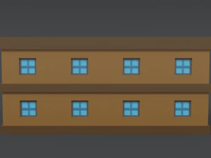 low poly cartoon school 3D Model