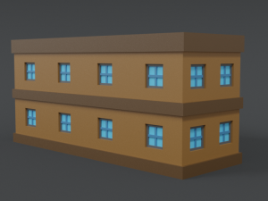 low poly cartoon school 3D मॉडल