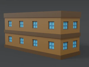 low poly cartoon school 3D Model