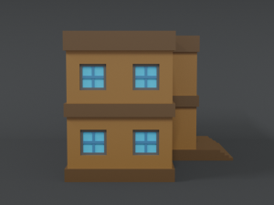 low poly cartoon school 3D मॉडल