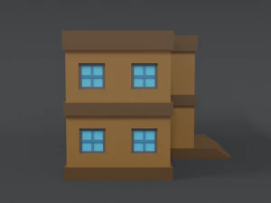 low poly cartoon school 3D Model