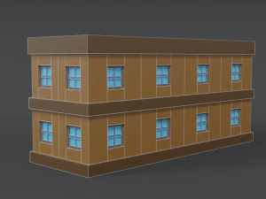 low poly cartoon school 3D Model