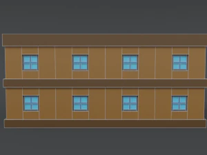 low poly cartoon school 3D Model