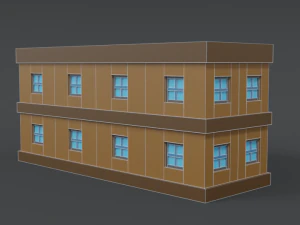 low poly cartoon school 3D Model