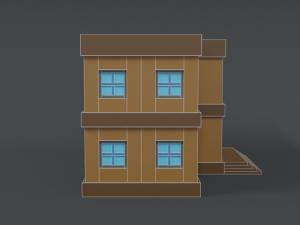low poly cartoon school 3D मॉडल