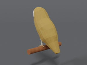 low poly cartoon barn owl Modelo 3D