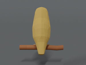 low poly cartoon barn owl Modelo 3D