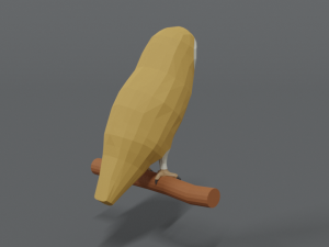 low poly cartoon barn owl Modelo 3D