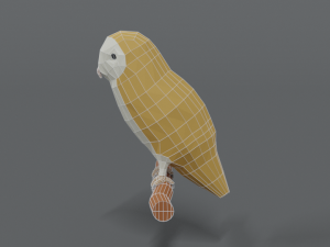 low poly cartoon barn owl Modelo 3D
