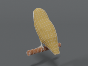 low poly cartoon barn owl Modelo 3D
