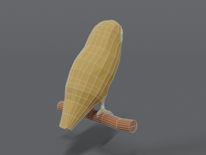 low poly cartoon barn owl Modelo 3D