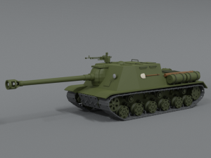 low poly cartoon isu 122s tank 3D Model