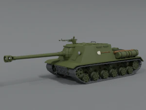 낮은 폴리 만화 Isu 122s 탱크 3D 모델