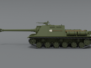 low poly cartoon isu 122s tank Model 3D