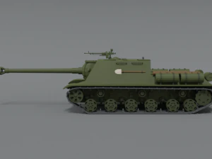 low poly cartoon isu 122s tank 3D Model