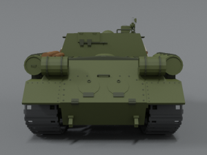 low poly cartoon isu 122s tank Model 3D