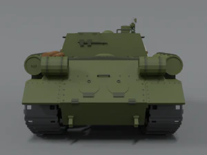 low poly cartoon isu 122s tank 3D Model