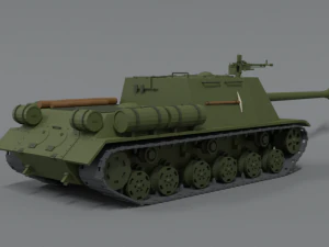 low poly cartoon isu 122s tank 3D Model