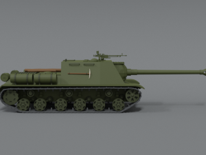 low poly cartoon isu 122s tank Model 3D