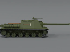 low poly cartoon isu 122s tank 3D Model