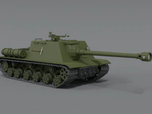 low poly cartoon isu 122s tank 3D Model