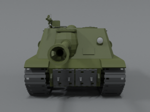 low poly cartoon isu 122s tank Model 3D