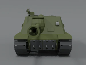 low poly cartoon isu 122s tank 3D Model