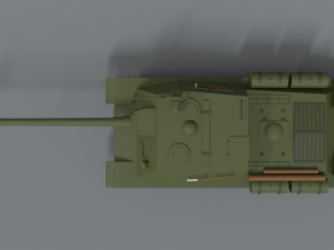 low poly cartoon isu 122s tank Model 3D