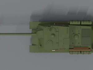 low poly cartoon isu 122s tank 3D Model