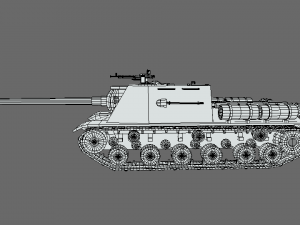 low poly cartoon isu 122s tank Model 3D