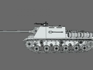 low poly cartoon isu 122s tank 3D Model