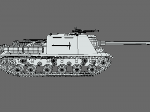 low poly cartoon isu 122s tank Model 3D