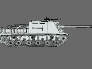 low poly cartoon isu 122s tank 3D Model