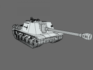 low poly cartoon isu 122s tank Model 3D