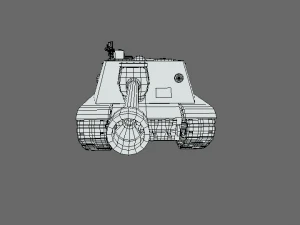 low poly cartoon isu 122s tank 3D Model
