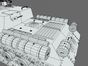 low poly cartoon isu 122s tank Model 3D