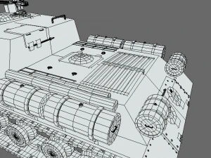 low poly cartoon isu 122s tank 3D Model