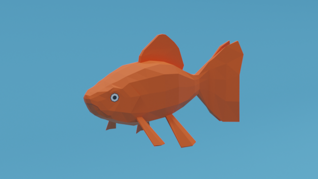 low poly cartoon goldfish Model 3D .c4d .max .obj .3ds .fbx .stl .blend 