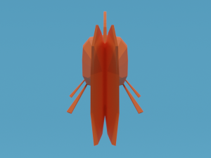 low poly cartoon goldfish Model 3D