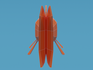 low poly cartoon goldfish Model 3D