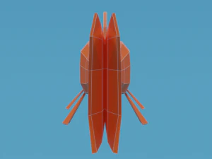 low poly cartoon goldfish 3D Model