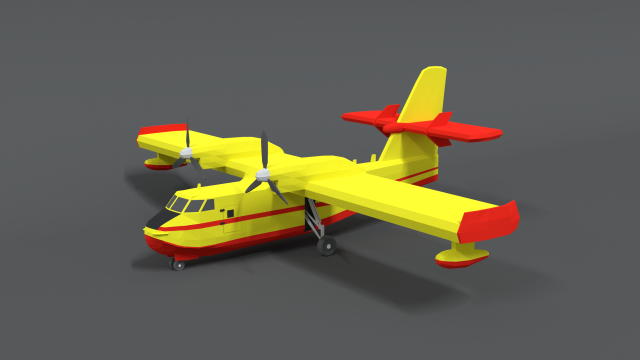 Low poly canadair cl 215 Model 3D .c4d .max .obj .3ds .fbx .stl .blend 