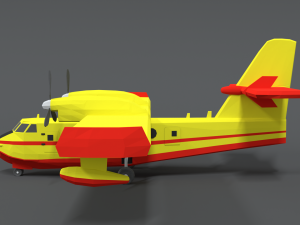 Low poly canadair cl 215 Model 3D