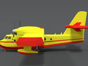 Low poly canadair cl 215 3D Model