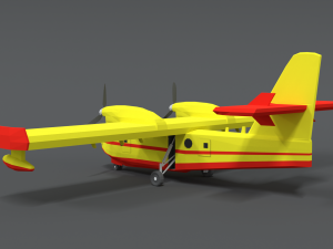 Low poly canadair cl 215 Model 3D