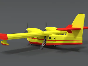 Low poly canadair cl 215 3D Model