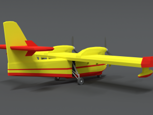 Low poly canadair cl 215 Model 3D